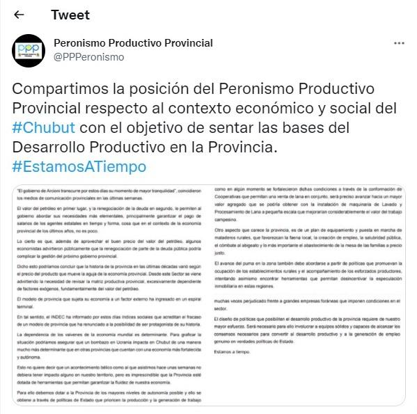 tuit peronismo productivo