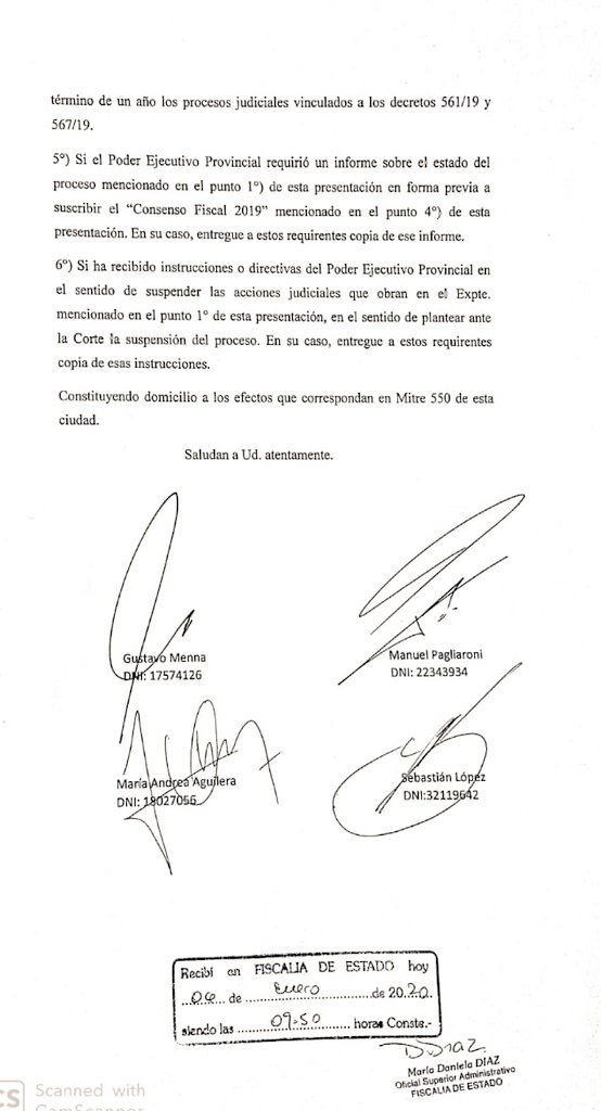 Pedido de información a Fiscalía de Estado