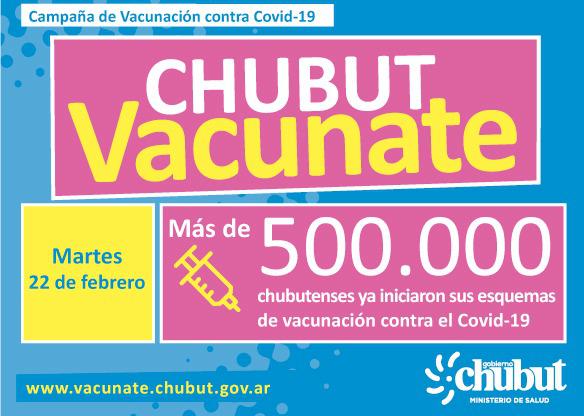 flyer vacunacion covid chubut, 22 de febrero