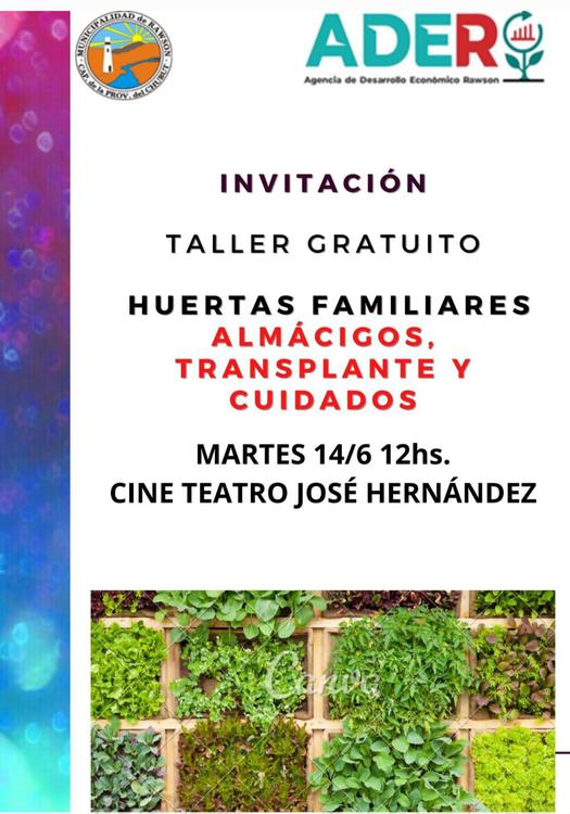 Flyer Taller Huertas Familiares