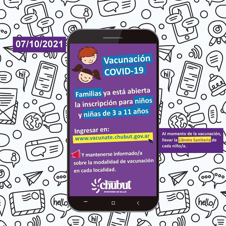 vacunate niños y niñas de 3 a 11 años