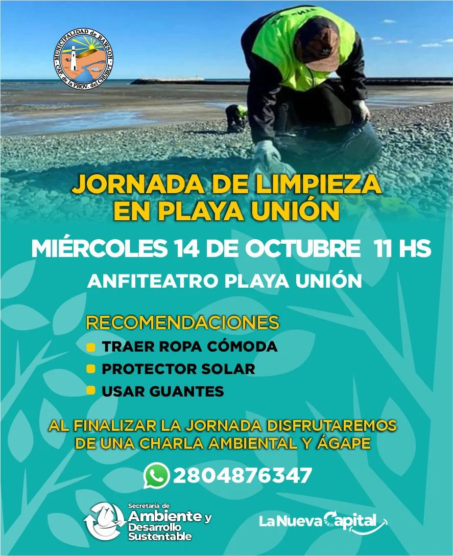 FLYER JORNADA DE LIMPIEZA EN PLAYA UNIÓN