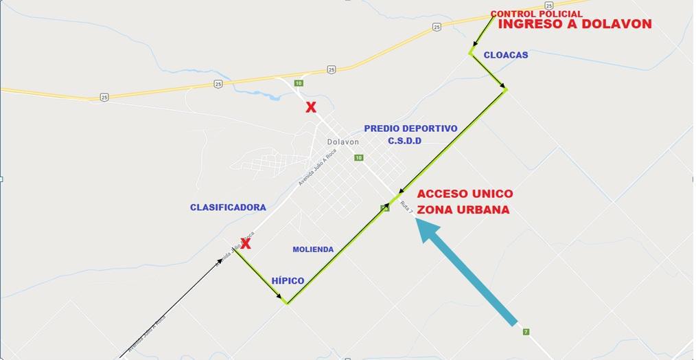 Plano desvíos Dolavon