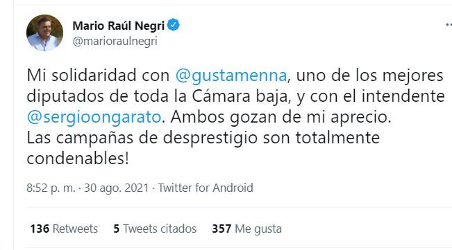 Negri apoyo